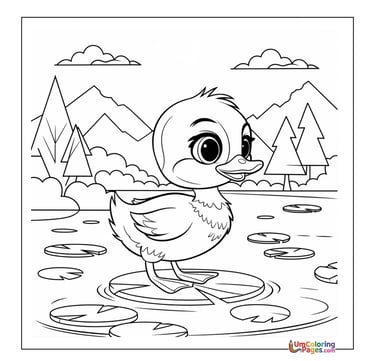 cute duckling coloring sheet printable