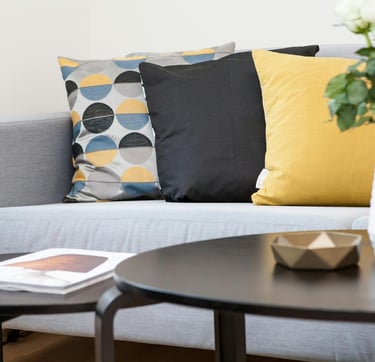 Cozy and fresh living room setup after a detailed cleaning session by KLEAN WELL