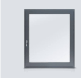 a window with a glass door and a white wall