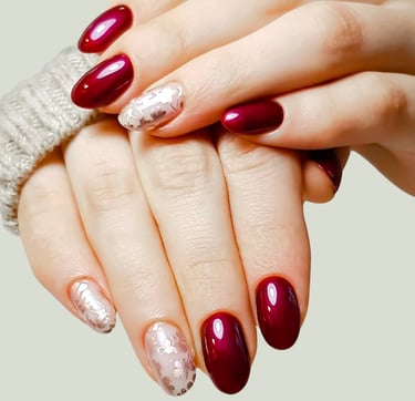 a woman's hands with a manicure and gellish