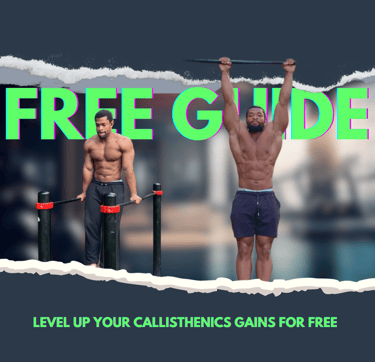 a man hanging on a barbell and a man on a dips station
