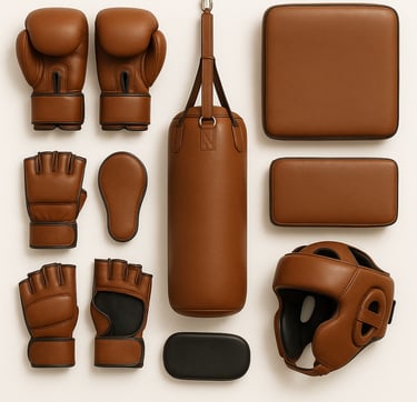 Leather sports goods including gloves and equipment, durable export quality items