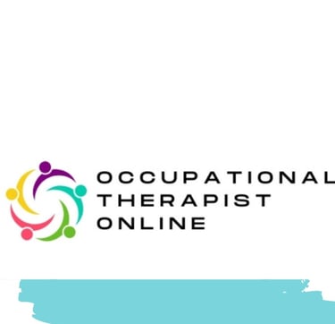 Occupational Therapist Online logo featuring a colorful circular icon with human silhouettes.