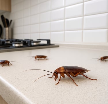infesta de cucarachas en cocina