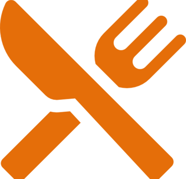 icone restaurante cor laranja com fundo transparente