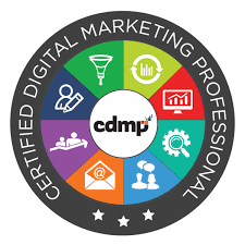 a circular wheel with the words cdmp certified certified certified digital marketing