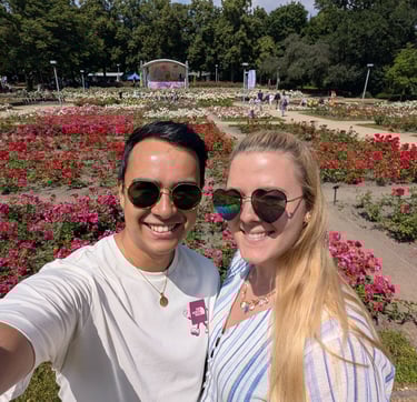 Enjoying the rose garden in Szczecin 