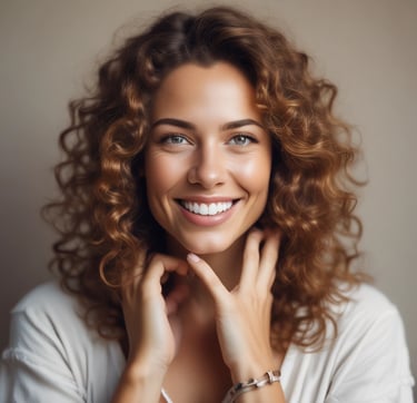 woman wearing black crew-neck shirt