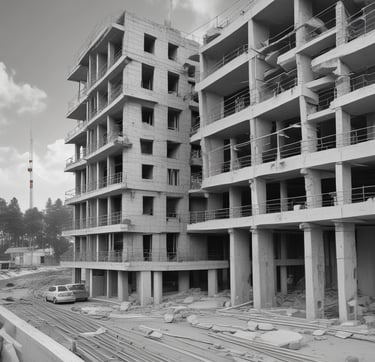 A two story house with a lot of windows and balconies
