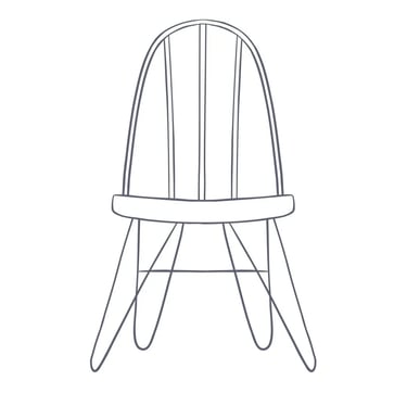 A sturdy four legged chair