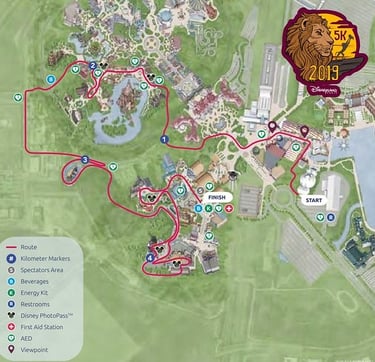 2019 runDisney Disneyland Paris Half Marathon Weekend 5K Course Map