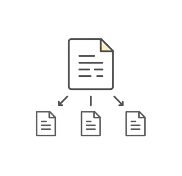 Icône représentant un reporting unique et fiabilisé dans les ESSMS