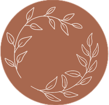 a brown boho circle with leaves
