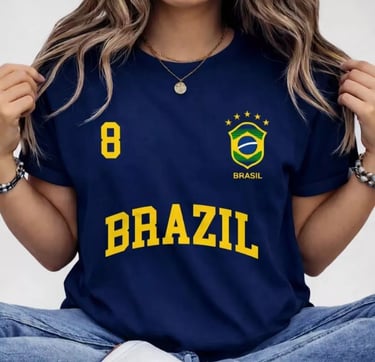Blusa Feminina Brasil T-shirt Verão Algodão