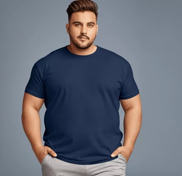 Camiseta Camisa Plus Size  masculina azul