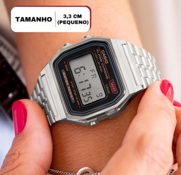 Relógio Casio Unissex Vintage Digital Prata Original Presente A159WA-N1DF