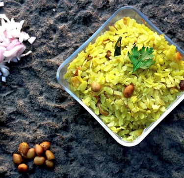 A Maharashtrian Breakfast Option with Crunchy Peanutss