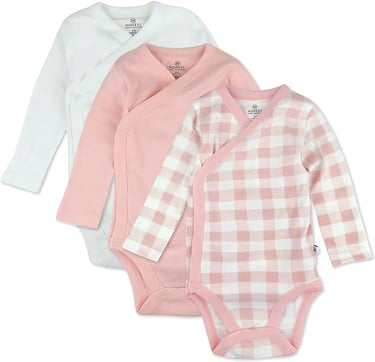 Baby onsie wrap style with snaps pink