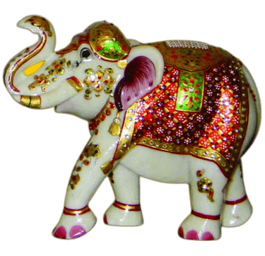 Marble Elephant Statue, Carved Elephant Statue, Painted Marble Elephants