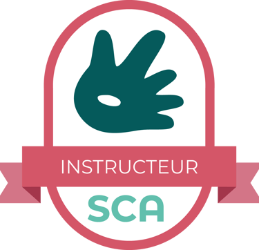 a hand holding a sign that says, instructor is a sca