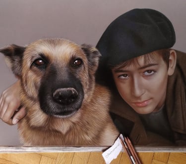 retrato a pastel