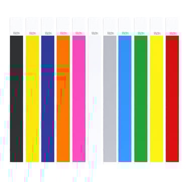 Pulsera para eventos de fibra sintética con numeración individual.