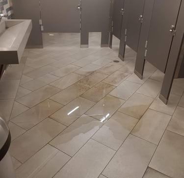 Floor drain backed up in busy facility