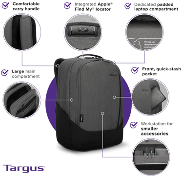 Travel backpack with Apple smart tag integrated