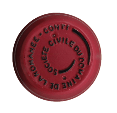 Bottle capsule of the Domaine de la Romanée accounts seen from above