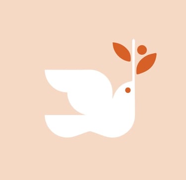 colombe en vol avec branche d'olivier dans le bec