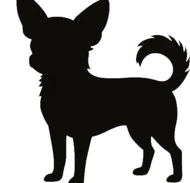 Black silhouette of a dog — part of the Guys Cajun Paws logo located in Louisiana