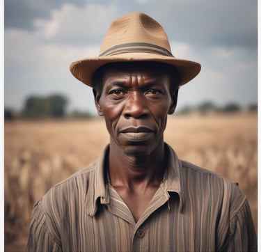 Aerial view of a vast agricultural landscape with neatly aligned fields bordered by dense green forest. The fields are divided into parallel rows, suggesting organized farming activities. In the distance, there are various patches of land possibly used for different types of crops.