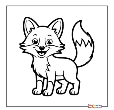 Arctic fox coloring template winter animal for children