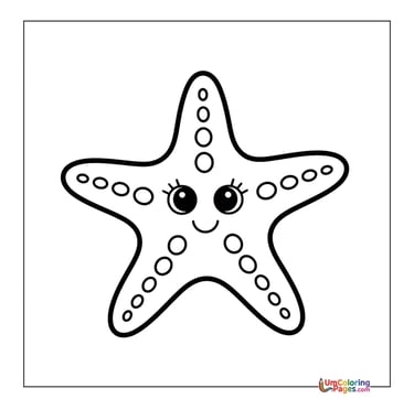 starfish ocean animal coloring page