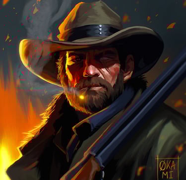 digital painting portrait illustration chasseur badass