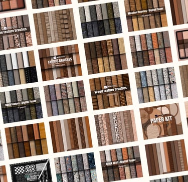 Realistic texture brushes and overlays for Procreate