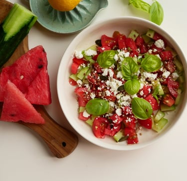 Salade équilibrée préparée par Marine Lucas diététicienne à Rennes