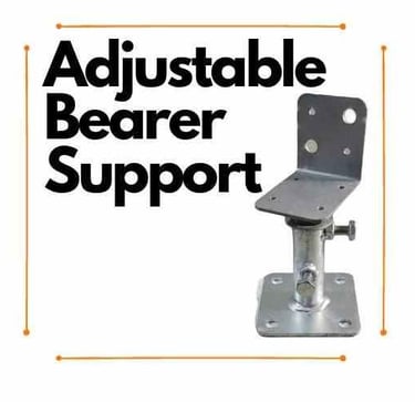 Adjustable Deck Supports for Bearers and Joists Subfloors