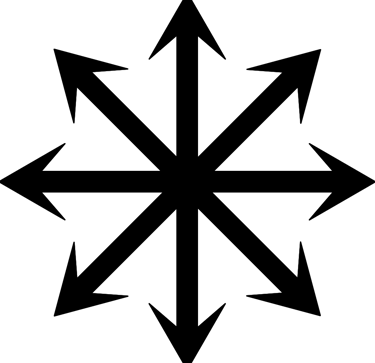 Eight-pointed black star symbol representing chaos and infinite directions