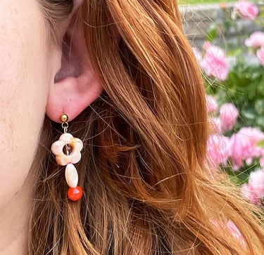 Boucles d’oreilles dorées avec perles – Ysalie