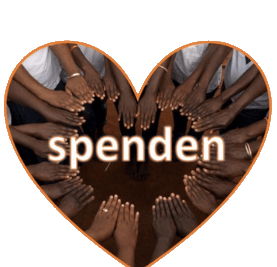 Herz aus Kinderhänden mit Aufschrift spenden
