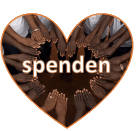 Herz aus Kinderhänden mit Aufschrift spenden