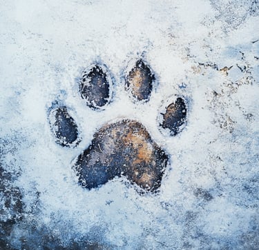 paw print in snow