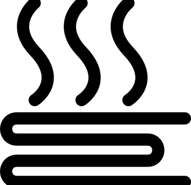 icone de cabana com aquecimento central