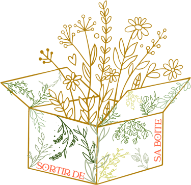 image d'une boite dans laquelle des fleurs jaillissent qui symbolise la liberté retrouvée