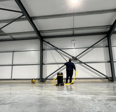 Vacuuming commercial warehouse