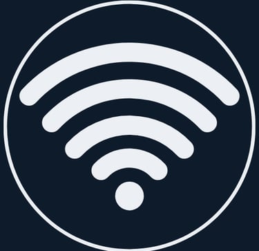 Jimproved Tech logo of Wi-Fi signal bars, representing Home network setup, support, and optimization