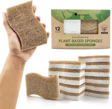 a person holding a sponge sponge sponge sponges on a white background