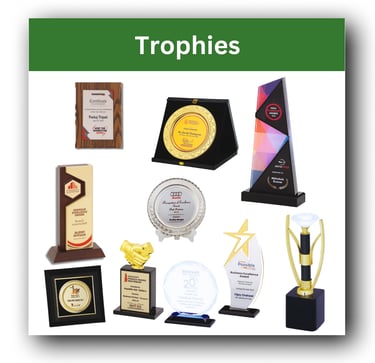 Trophies(metal, acrylic, plastic & wooden) 