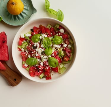 Salade équilibrée préparée par Marine Lucas diététicienne à Rennes